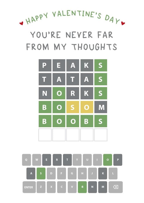 Cheeky Wordle Valentine Card created by Wink Design - Michelle Roberts