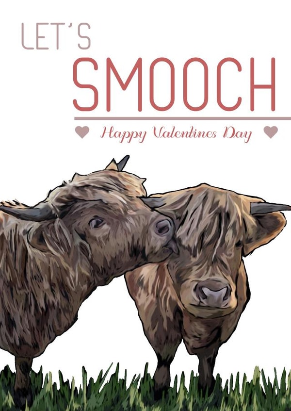 highland cow valentines day card created by Designs by Elena