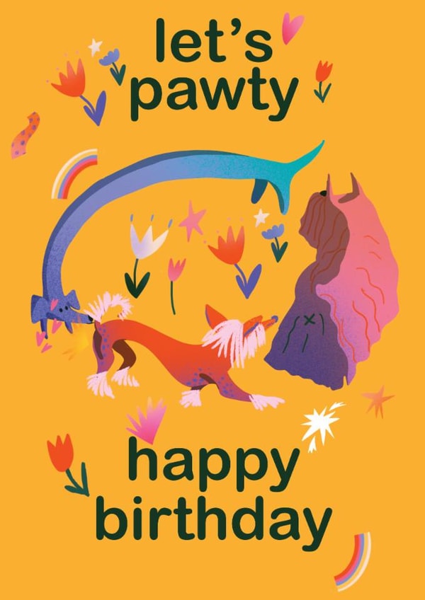 Dogs party birthday card  created by holaholga