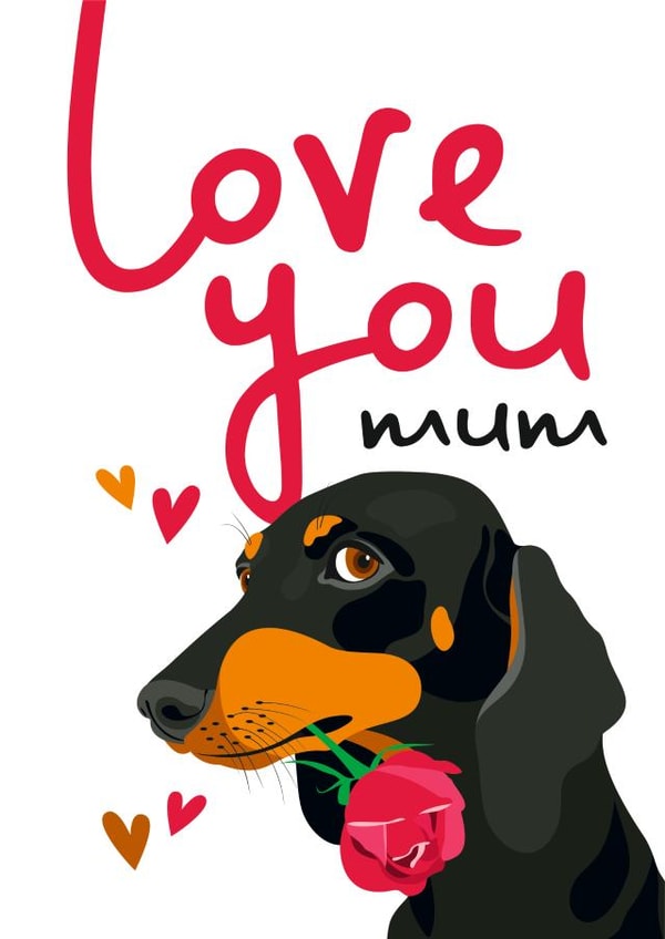 Dachshund Mother's Day Card created by Diva Doodle Designs