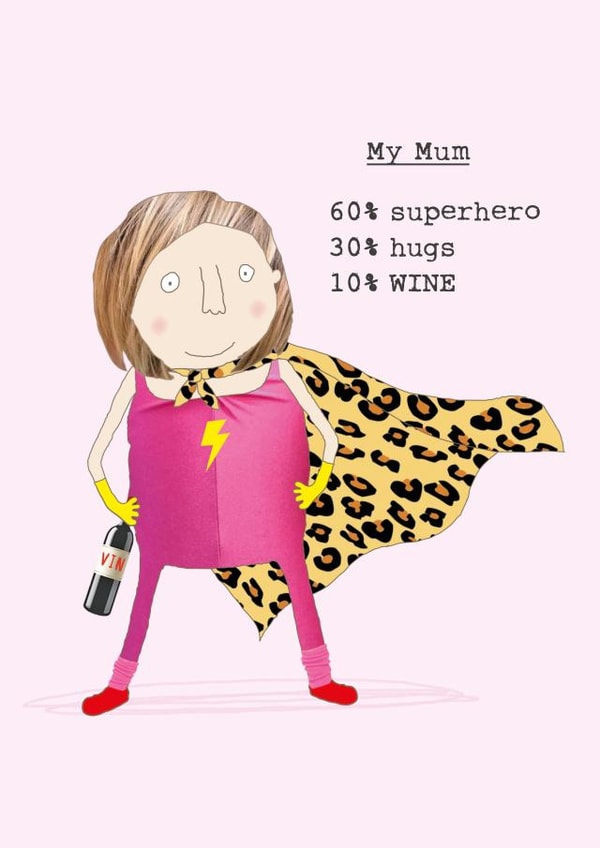 Funny Mothers Day Card - Mum - Superhero created by Rosie Made A Thing