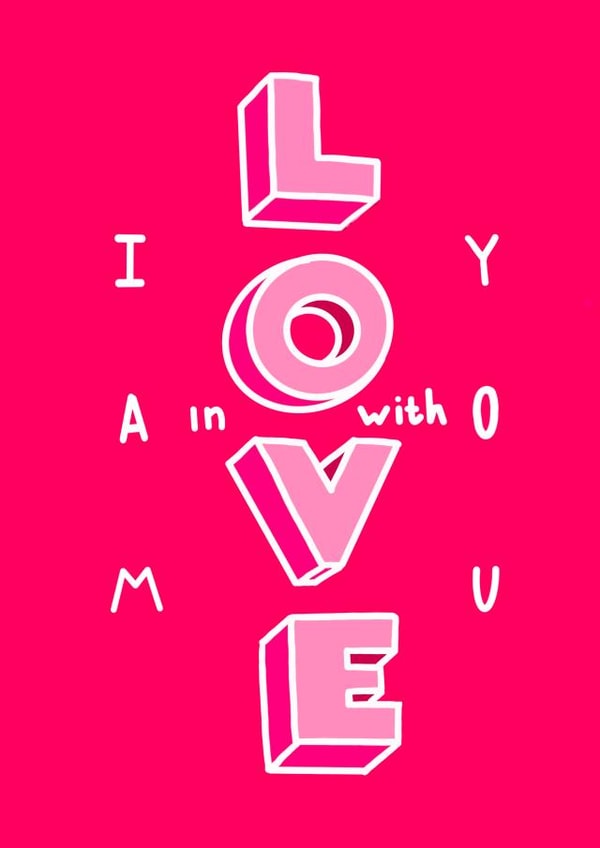 In love lettering Valentine’s Day card created by Olga Nesterenko