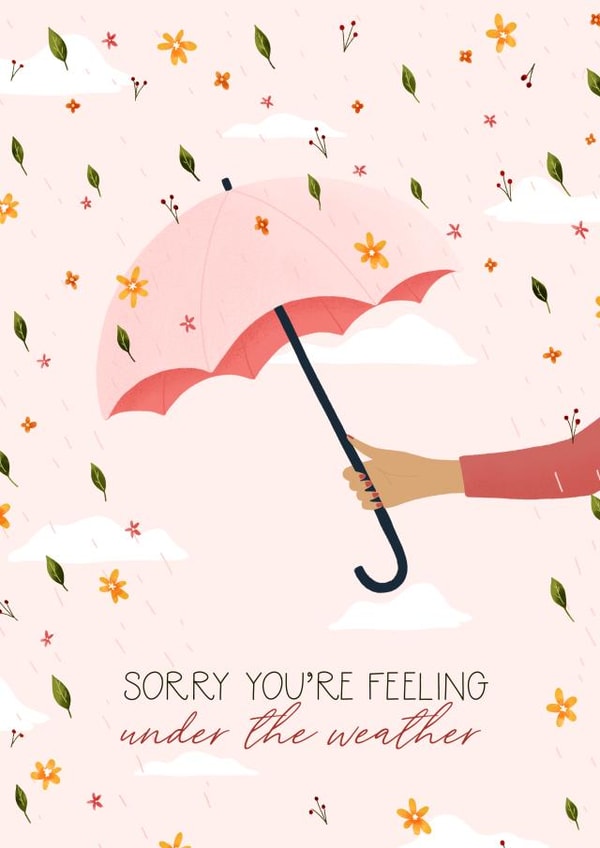 Under the weather get well card created by Make and Tell