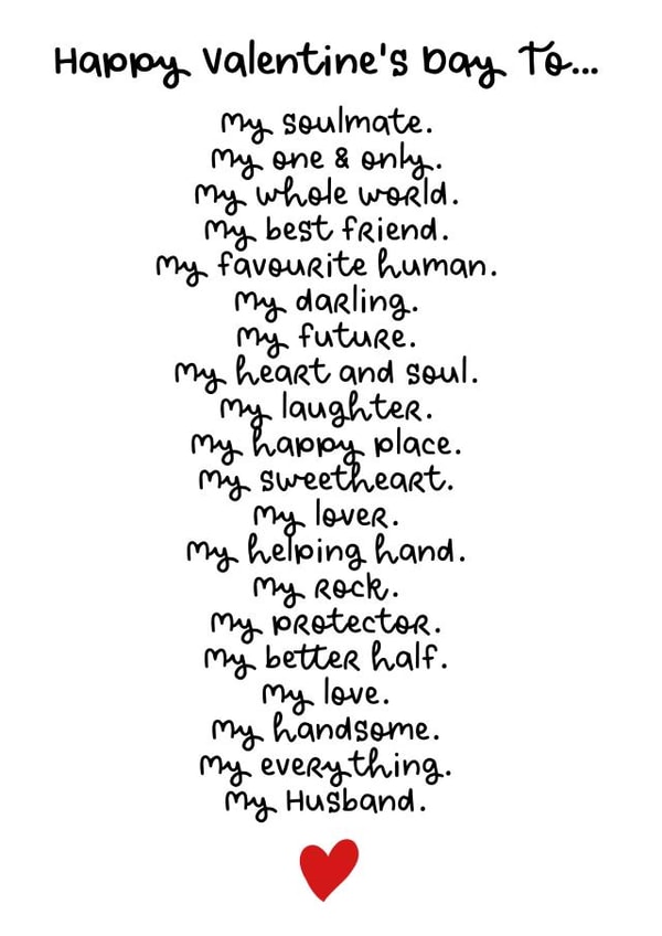 My Soulmate My Handsome My Husband Romantic Card created by PrimePrintsUK