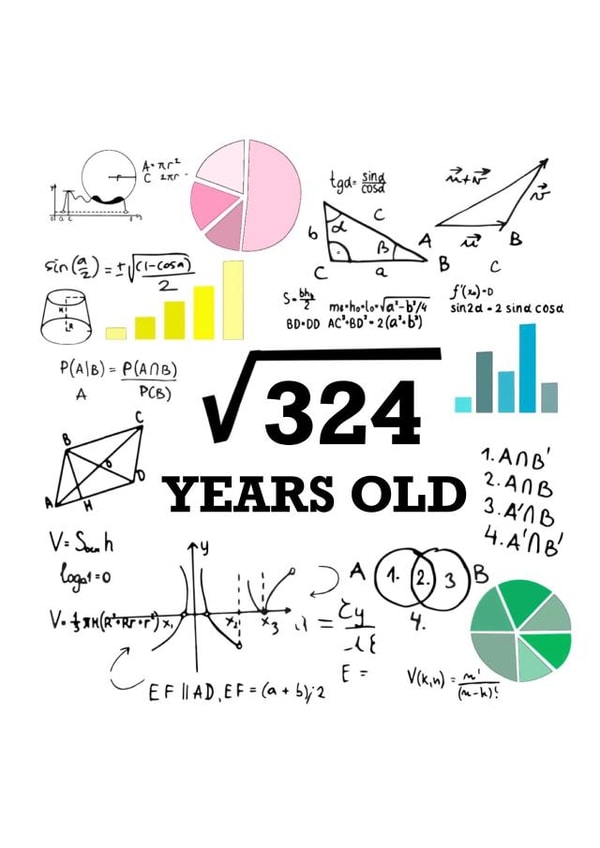 18th Maths Square Root Funny Unique Eighteen Birthday Card created by PrimePrintsUK