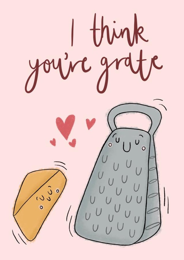 Valentine's Day/Anniversary funny cheese pun card created by Mint and Pickle
