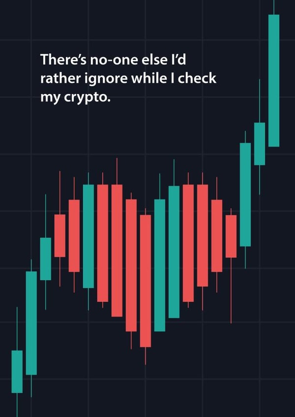 Crypto Heart Chart Valentine's Day Card created by Matt Facer