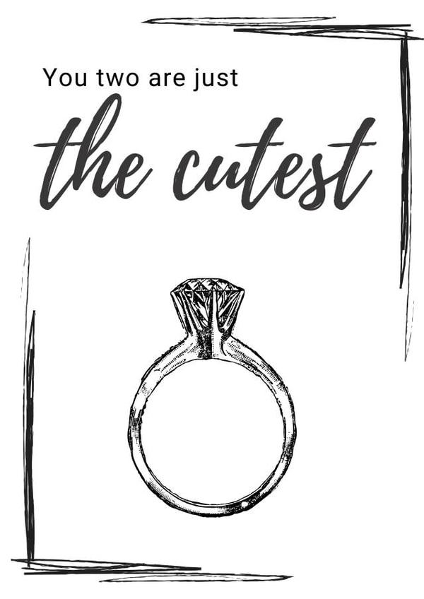 You two are just the cutest - engagement card. created by Linen & Lace