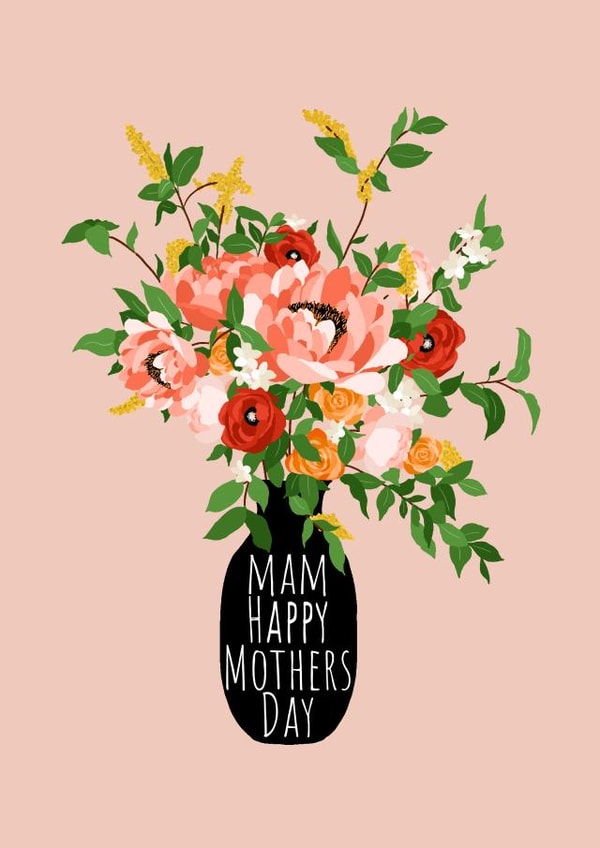 Pretty Mothers Day Card - Mam - Flowers - Happy Mothers Day created by Jasmine Violet