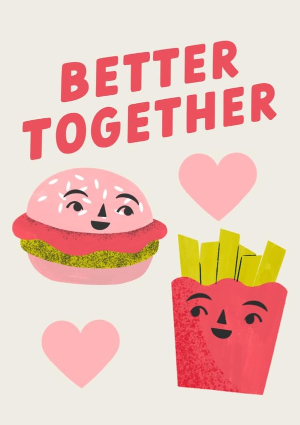 Valentine's Burger and fries card created by Catalina Williams