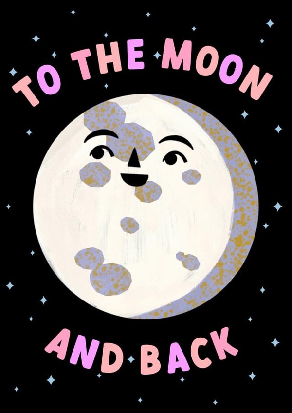 I love you to the moon and back Valentine's day card created by Catalina Williams