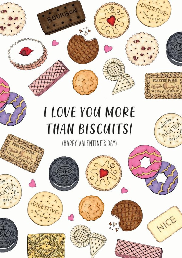 Valentines biscuit card created by Life's Little Doodles