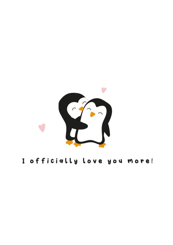 Penguin valentines card  created by Giggl Greetings 