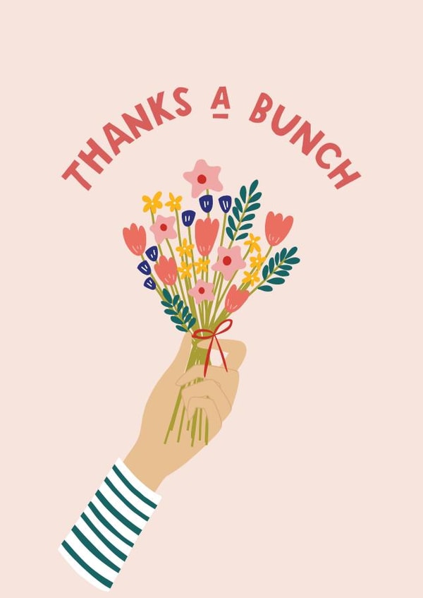 Pretty Thank You Card - Flower Bouquet - Thanks A Bunch created by Make and Tell