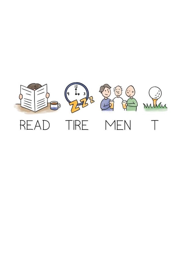 Funny Retirement Card For Him created by Bev O'Connor || @oconnordesign