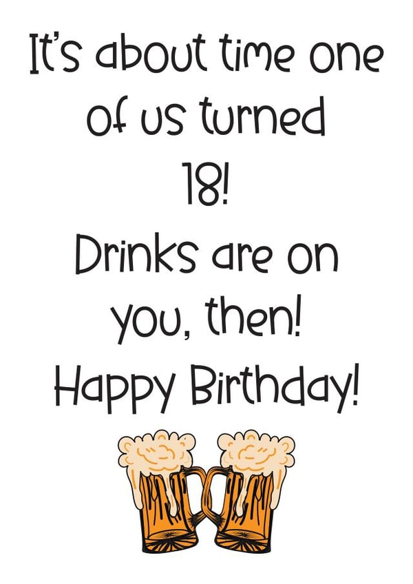 Funny 18th birthday card created by Exquisite Studio
