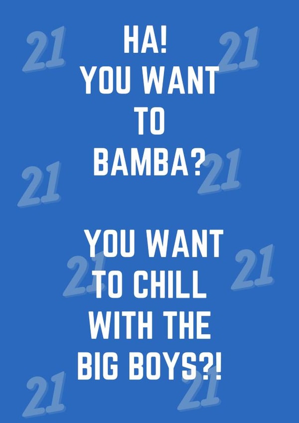 21st birthday tiktok audio birthday card created by Curly Cards