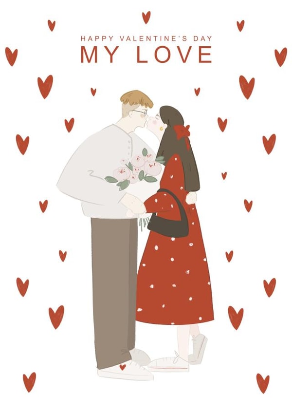 Cute Lovers for Valentine`s Day  created by Yana Shevchenko