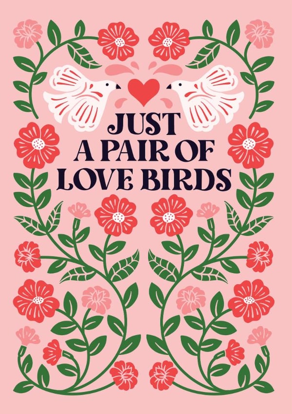 Love birds couples card created by Jessica Molina