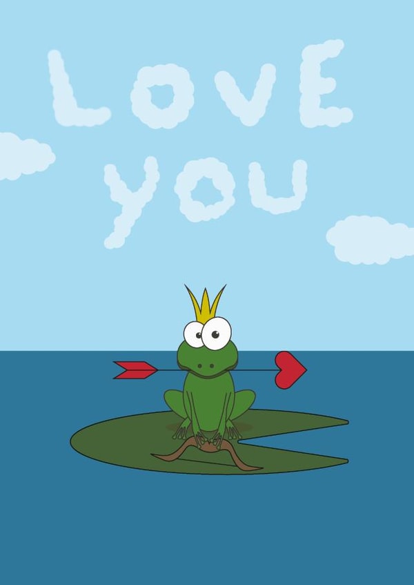 Loved up frog created by Maria McGregor