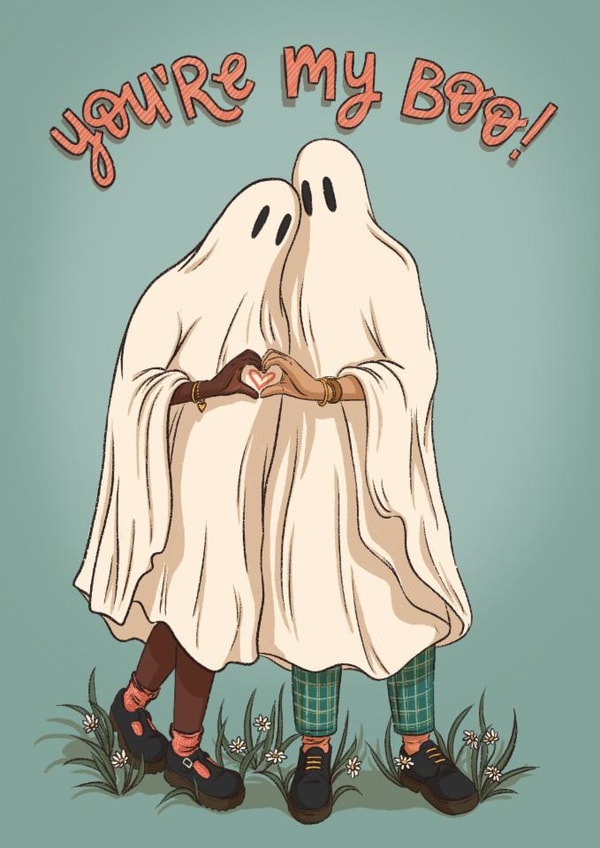 You’re my boo! Valentine’s card created by Tee Ansell Draws