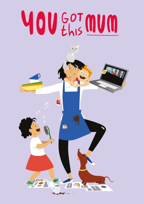 Funny Covid related Mother's day card created by Kwirk Cards