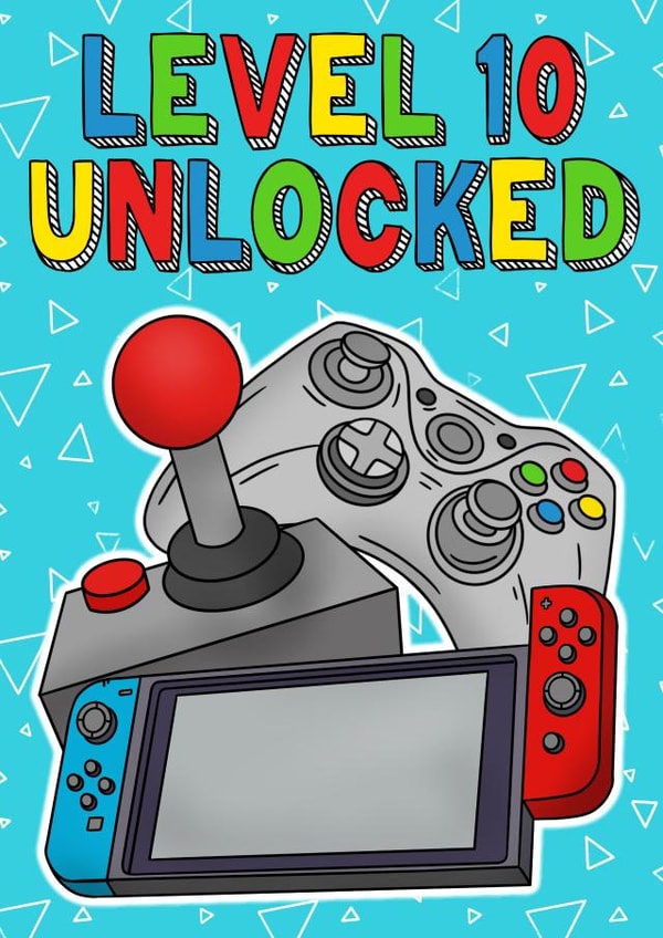 Level 10 10th birthday gamers card created by Duck & Mustard