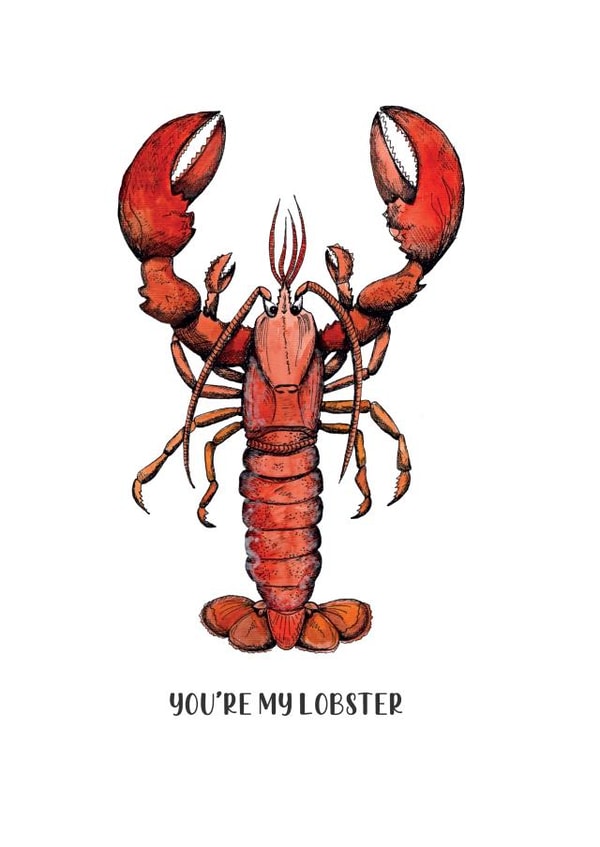 Lobster Valentine's / Love / Anniversary Card created by Life's Little Doodles