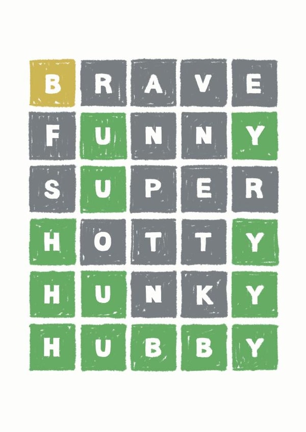 Hubby Wordle Valentines Anniversary and Birthday 1001 created by Paper Plane