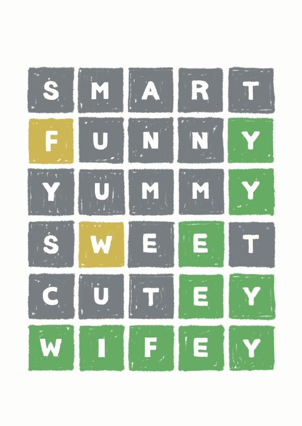 Wifey Wordle Valentines Anniversary and Birthday created by Paper Plane