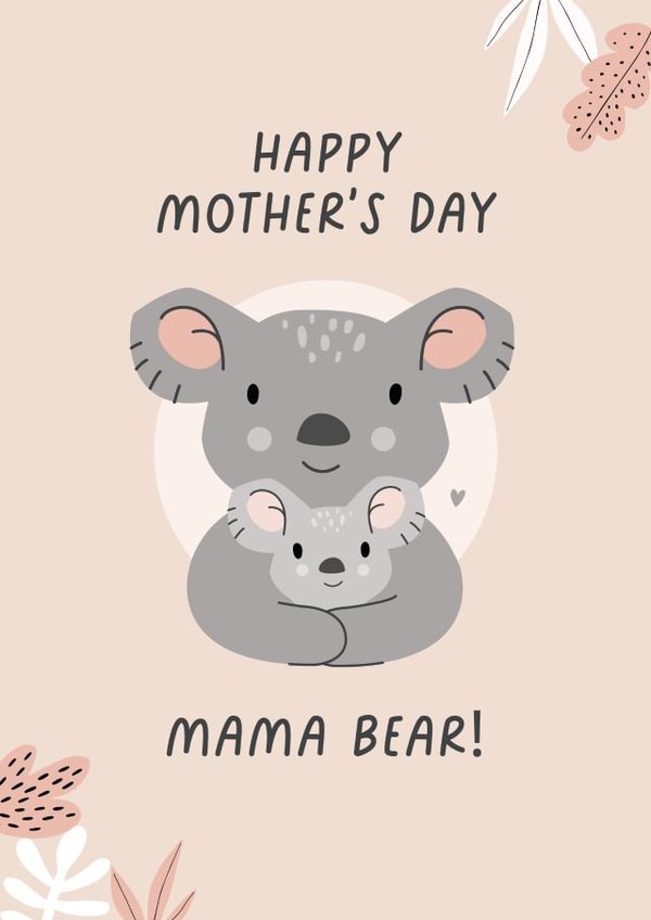 Koala Mama Bear Mother's Day card created by Evie Garnett Designs