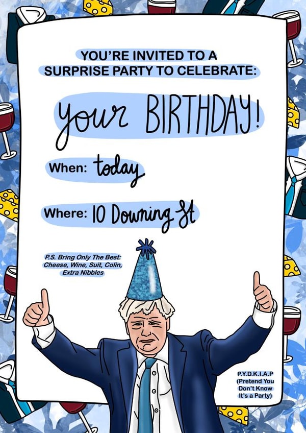 Birthday Invitation Card - Boris Johnson Party Inspired created by Channon Gray