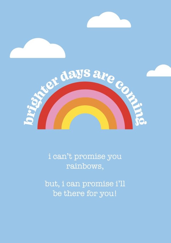 Brighter days are coming thinking of you card created by Amy Watkinson