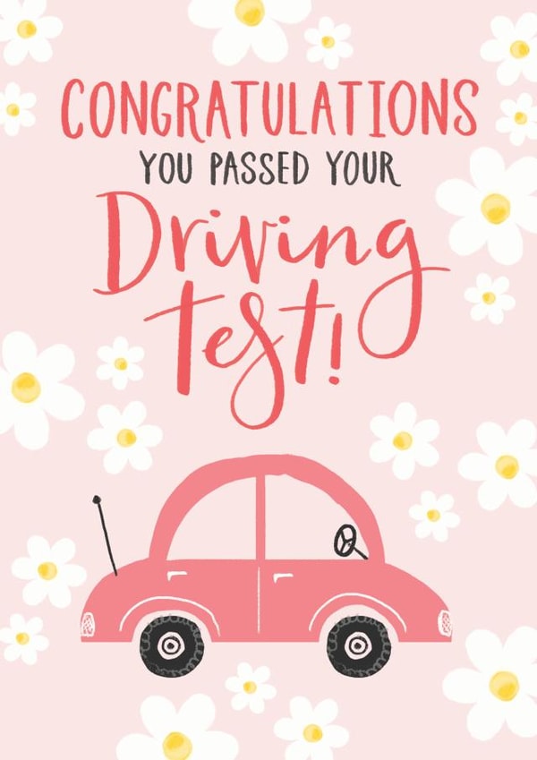 Congratulations on passing your driving test card created by Making Meadows Ltd