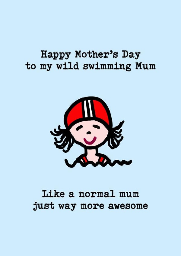 Wild Swimming Mother's Day Card created by PEA GREEN PRINTS
