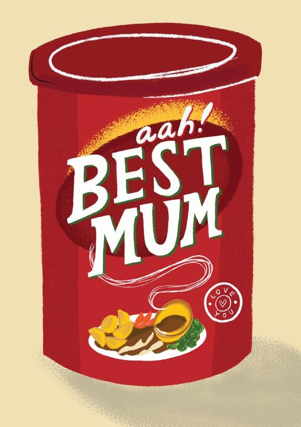 Cute Mothers Day Card - Bisto gravy - Pun - Aah Best Mum created by @AimeeStevens.Design