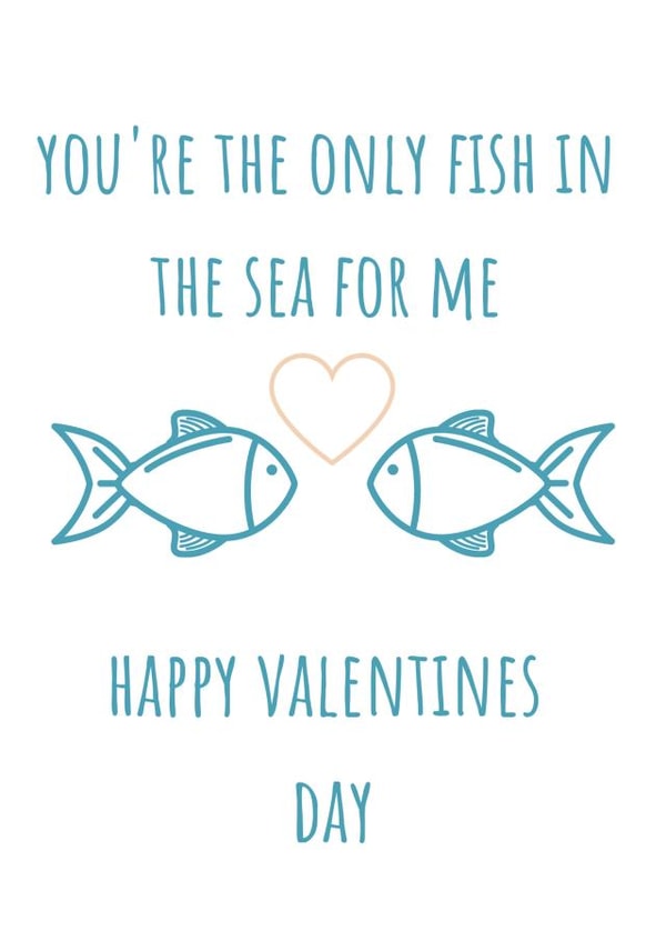 Only fish in the sea valentines card created by Sand and Seagull