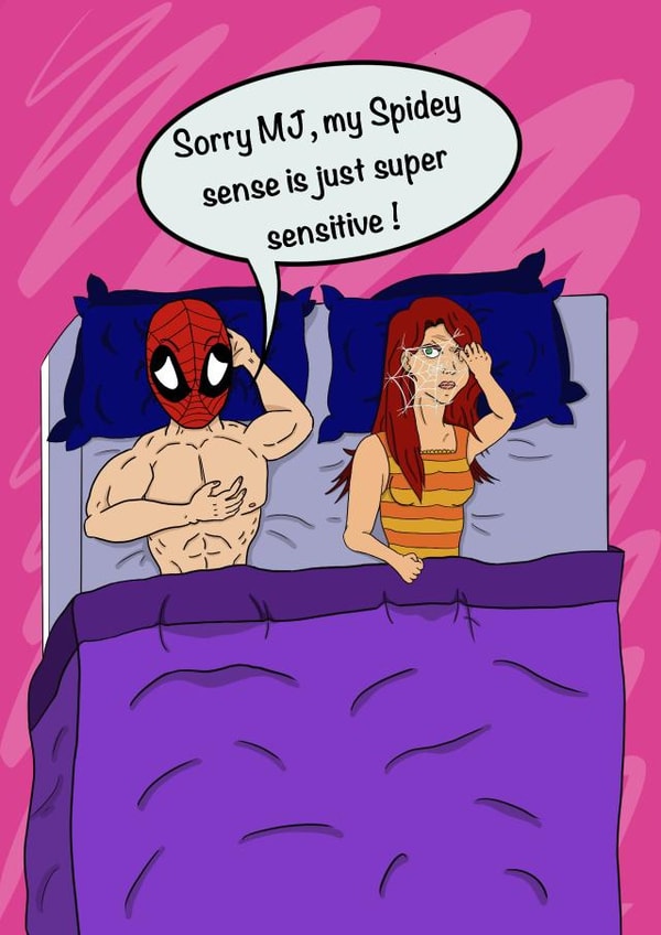 Too sensitive spidey created by Chris Oldham