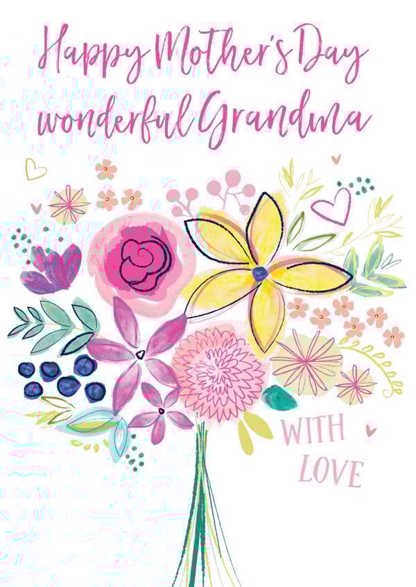 Happy Mother's Day wonderful Grandma with love created by Katie Phythian Design