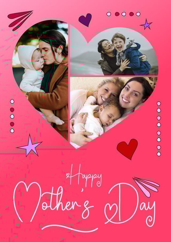 Heart Star Mothers Day Personalised Photo Card 22040 created by Rosewood Design