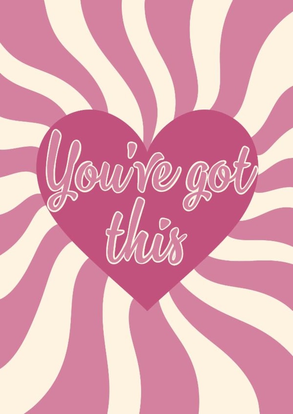 You’ve got this, supportive pink card created by Alexis Inks Studio