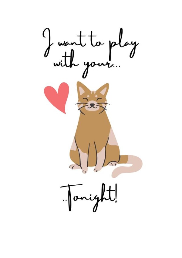 Pussy Cat Valentines Card created by Rude Cards Co.