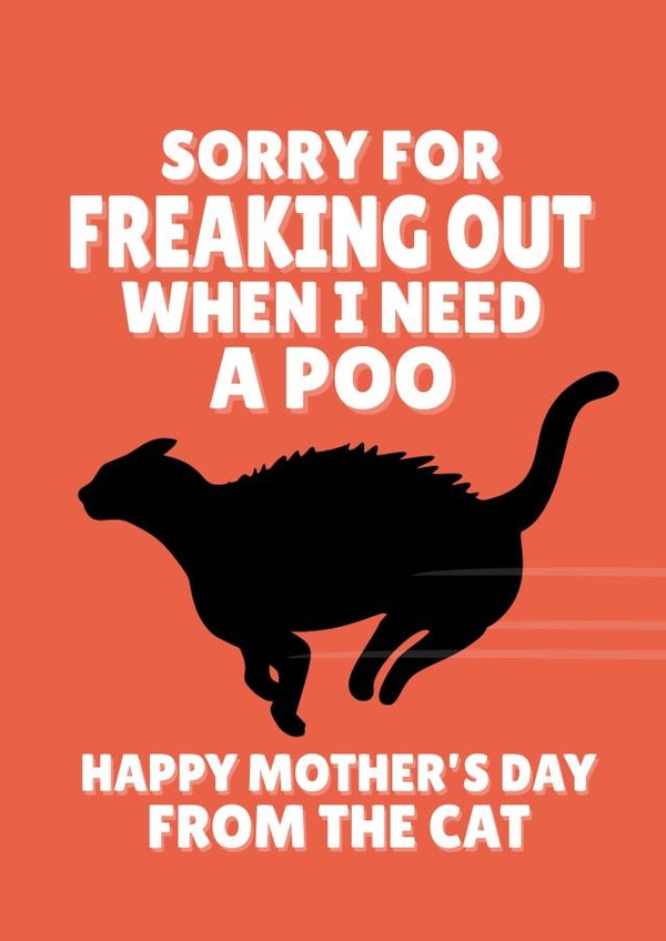 Sorry For Freaking Out When I Need a Poo Happy Mother's Day Cat created by PopDogShop