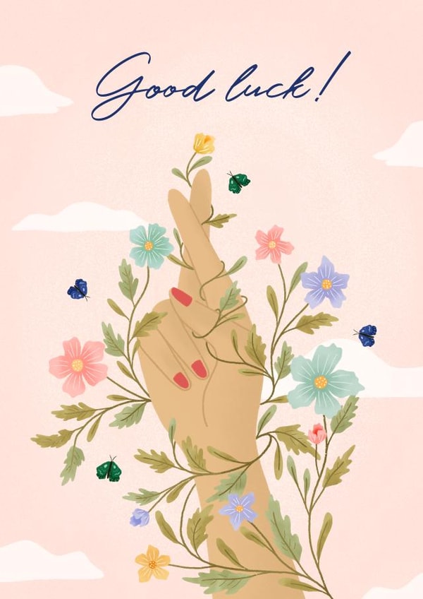 Fingers crossed good luck card created by Make and Tell