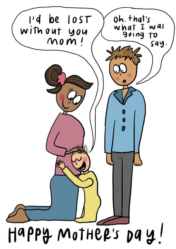 Cute Mother’s Day card from baby and dad card created by Che Dyer