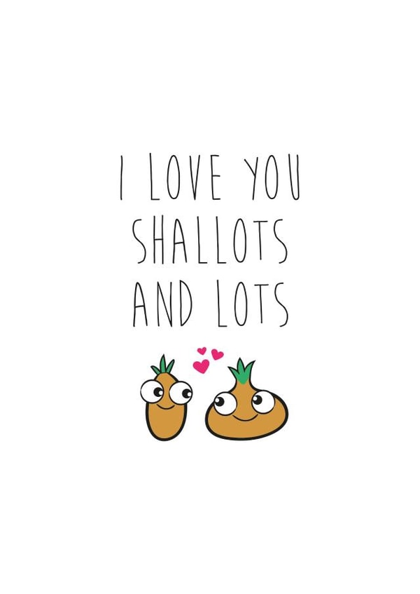 Funny Shallots Valentine's Card created by Martian Art