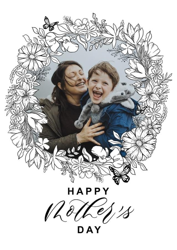 botanical illustration floral art Personalised Photo Card 22278 created by Leah Chong - Leah Design