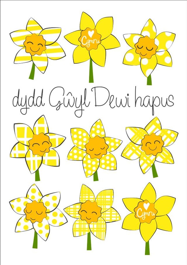 St. David day Welsh daffodils card created by Leah Roberts