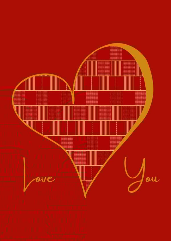 Love You Kente Heart Red created by The Copper Fruit