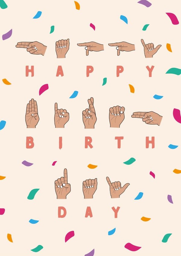 ASL American Sign Language Birthday Card created by Cards from Designers